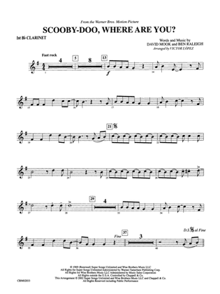 Book cover for Scooby-Doo, Where Are You? (from Scooby-Doo): 1st B-flat Clarinet