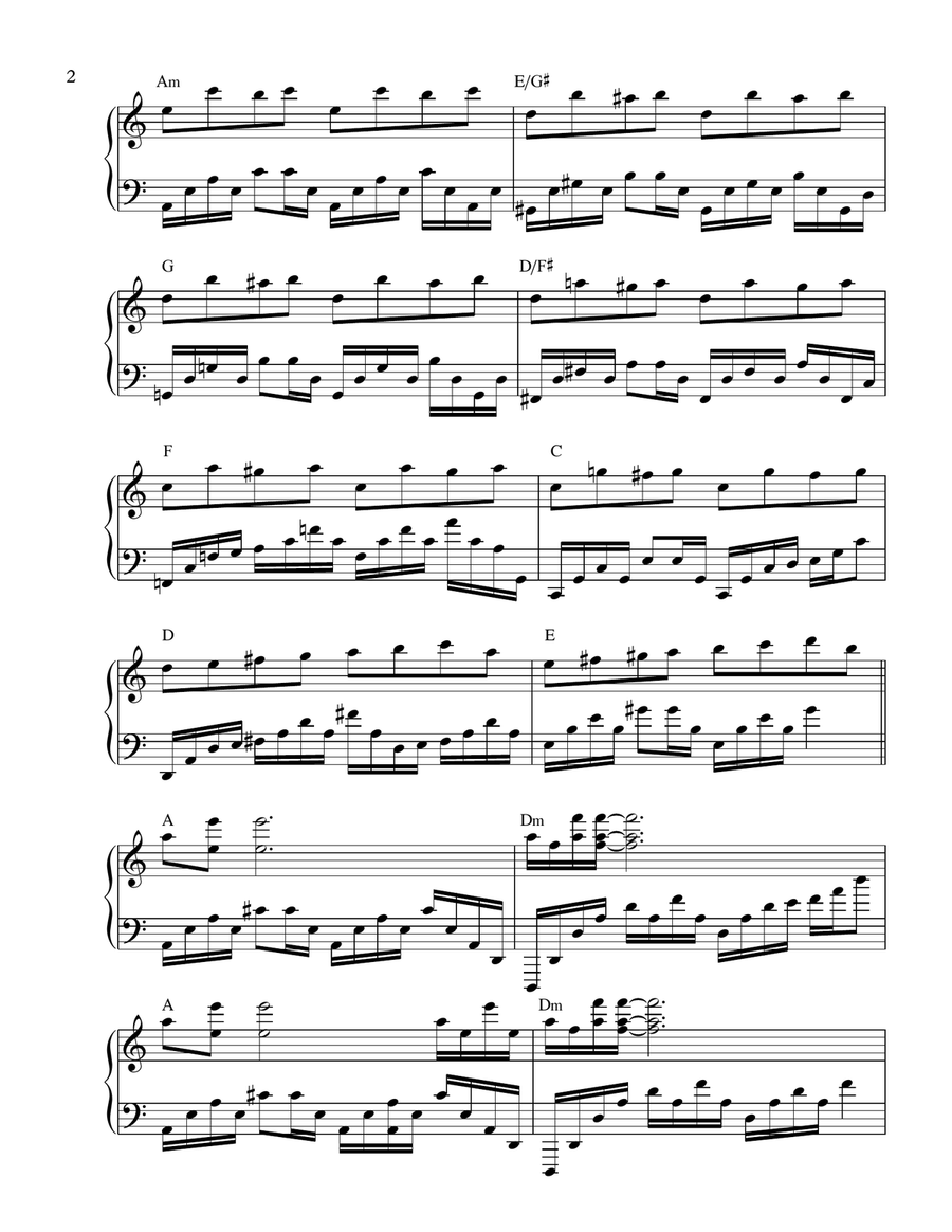 Love's Theme Piano Solo scores gallery preview page 2