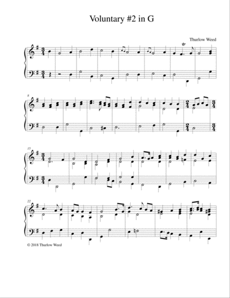 Voluntary #2 in G Voluntary #2 in G Organ Solo scores gallery preview page 1