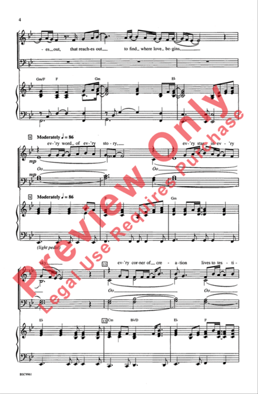 Testify to Love Testify to Love 4-Part scores gallery preview page 3