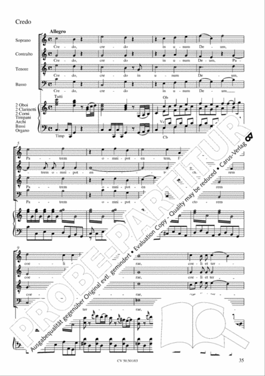 Mass in C Major 4-Part scores gallery preview page 36