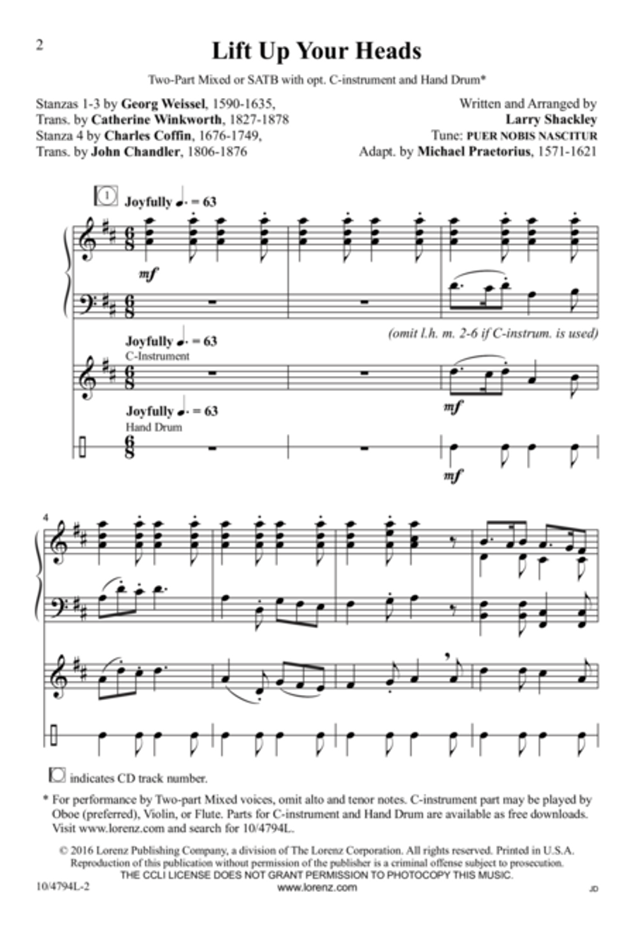 Lift Up Your Heads 2-Part scores gallery preview page 2