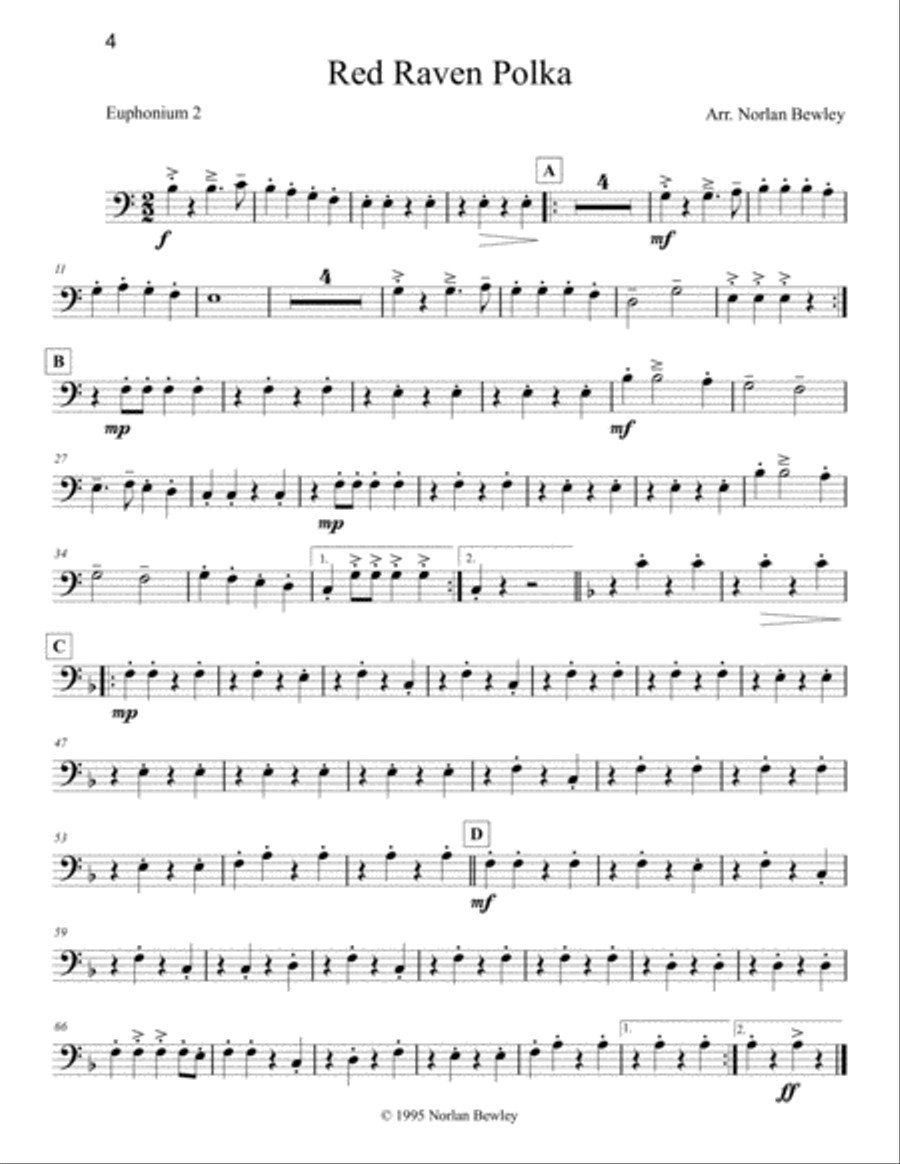 Octubafest Euphonium 2 Bass Clef Part Book - Tuba/Euphonium Quartet