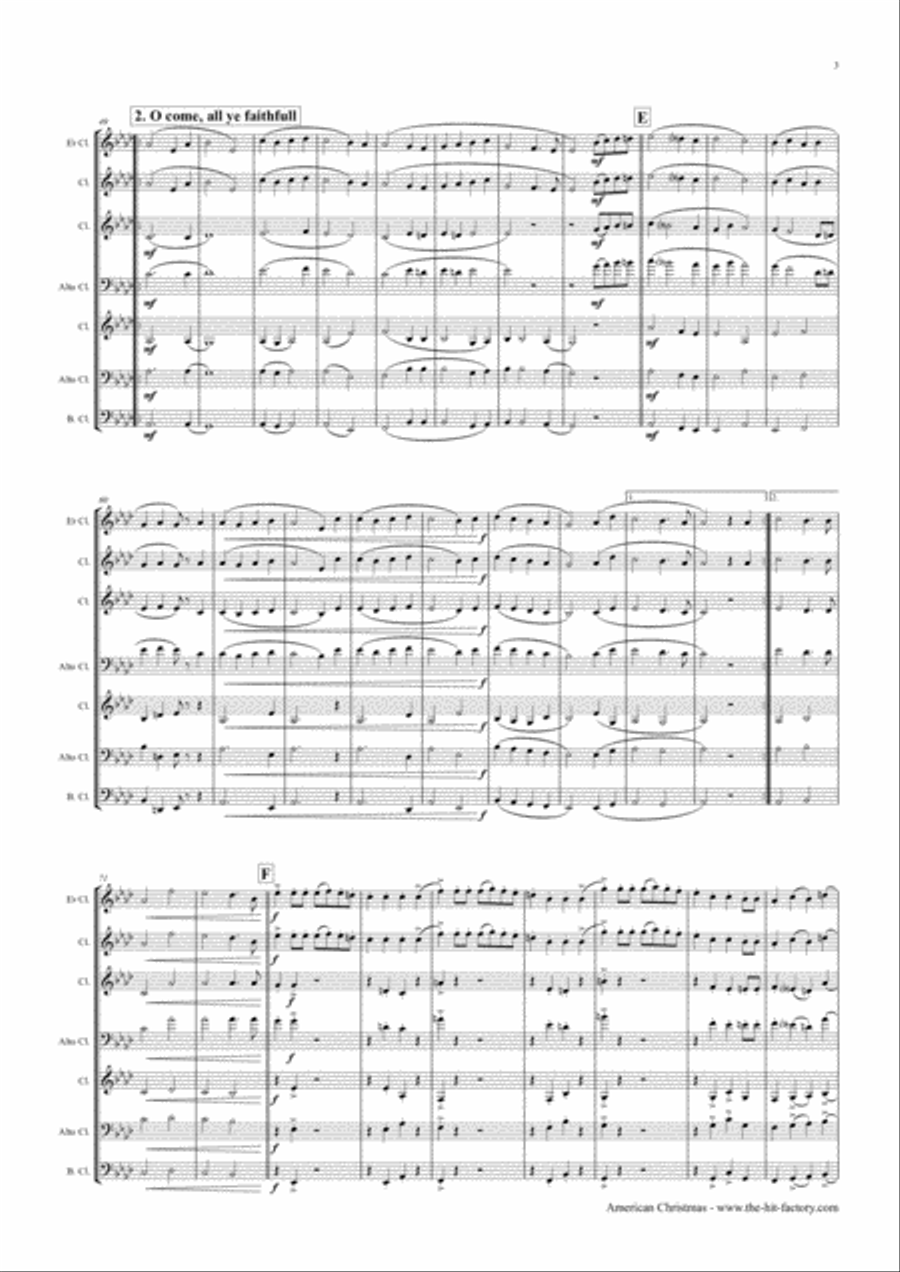 American Christmas - Mash up Rondo of best Christmas Songs - Clarinet Trio Clarinet Trio scores gallery preview page 4