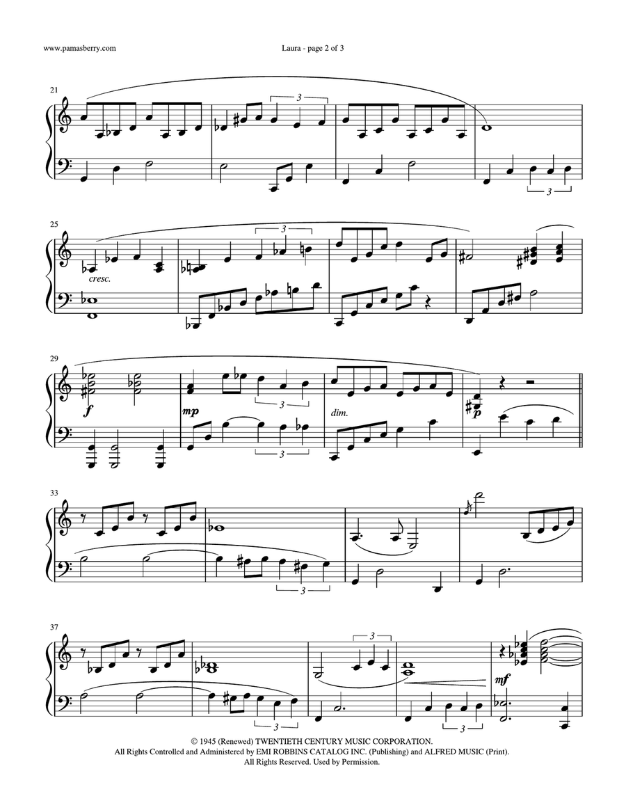 Laura Piano Solo scores gallery preview page 2