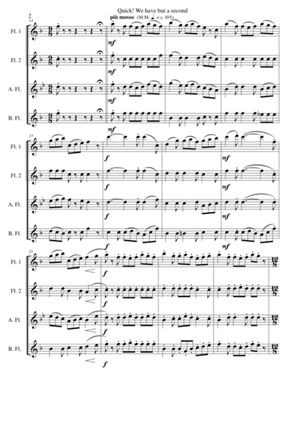 Quick we have but a second for flute quartet (2 flutes, alto flute, bass flute) image number null