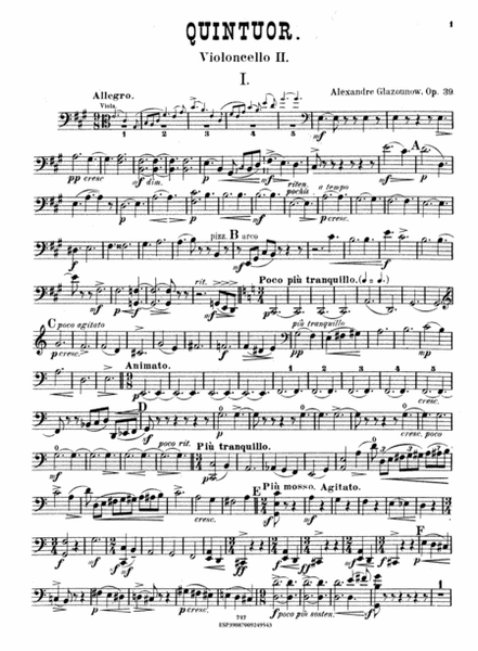 String Quintet, op. 39, in A major