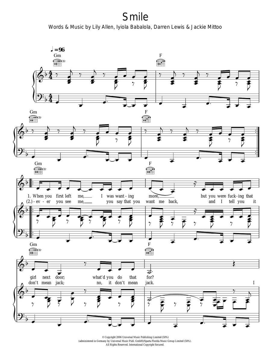Smile Smile Acoustic Guitar scores gallery preview page 1