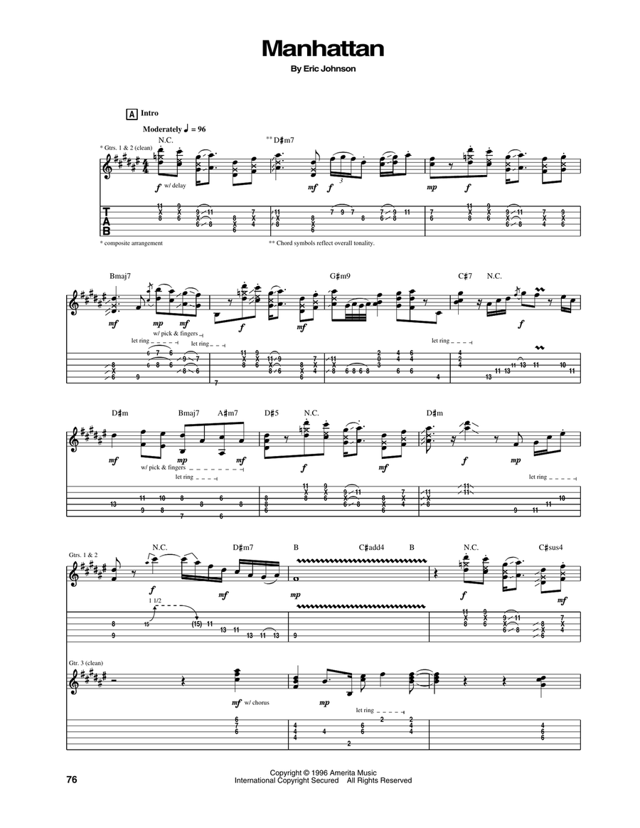 Manhattan Acoustic Guitar scores gallery preview page 1