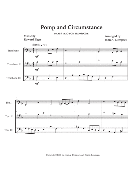 Pomp and Circumstance (Trombone Trio) image number null