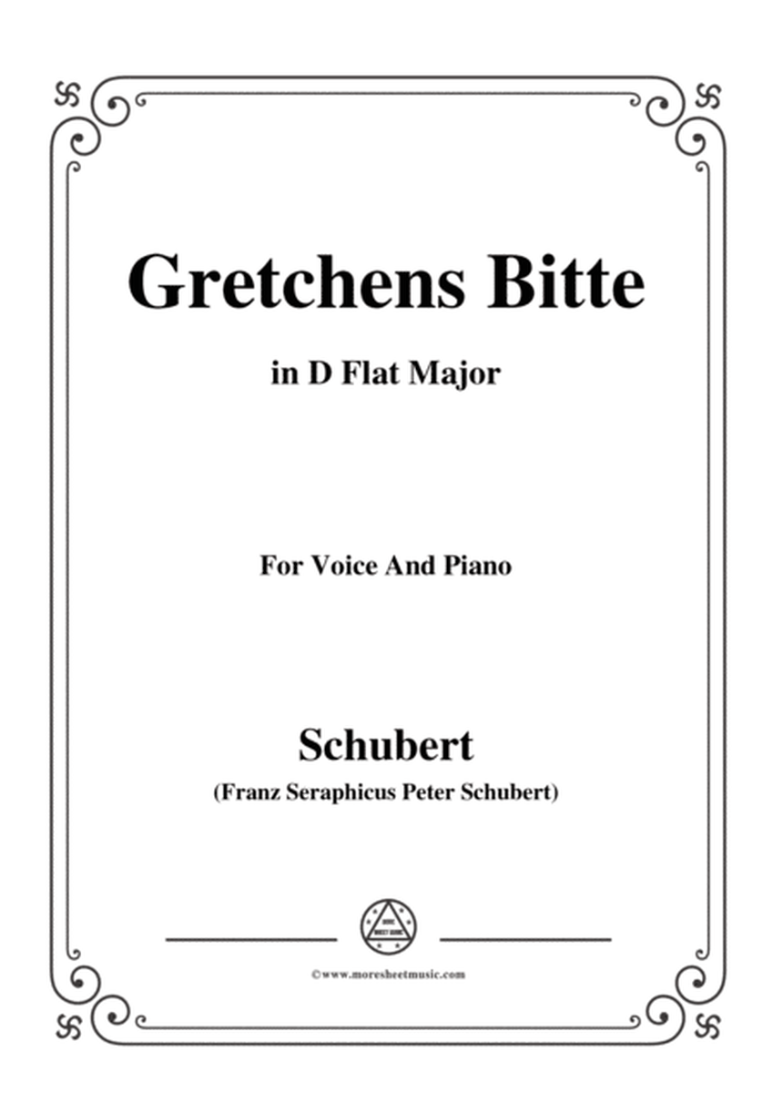 Schubert-Gretchens Bitte in D Flat Major,for voice and piano image number null