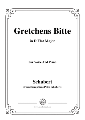 Schubert-Gretchens Bitte in D Flat Major,for voice and piano