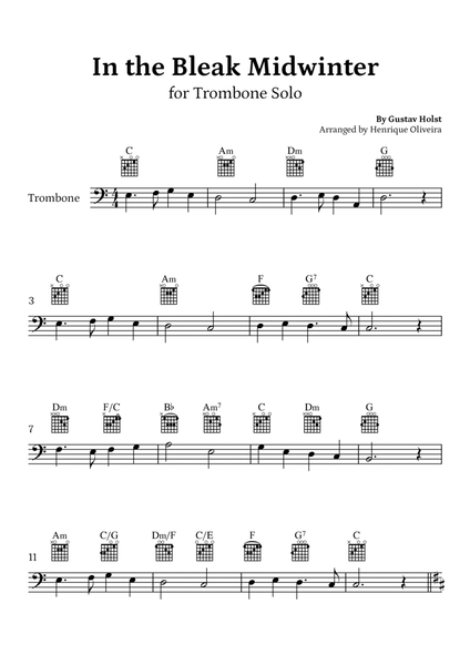 In the Bleak Midwinter (Trombone Solo) - Beginner Level image number null