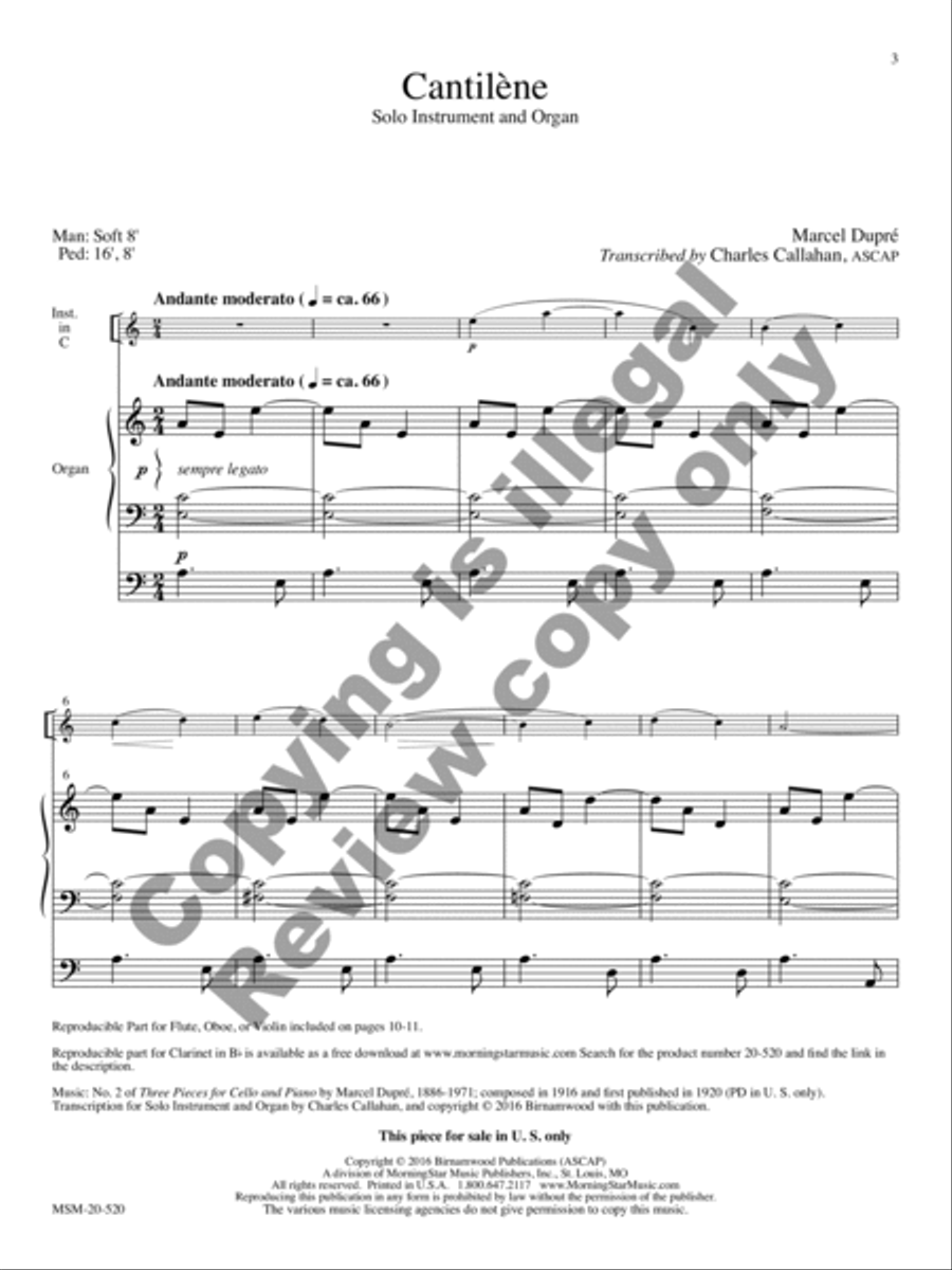 Cantilène Organ scores gallery preview page 7