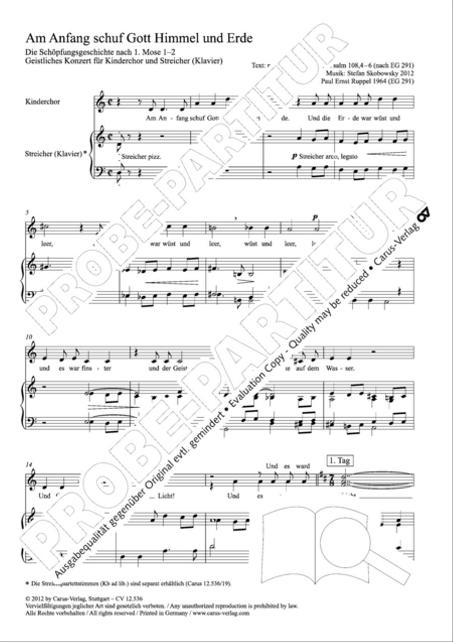Am Anfang schuf Gott Himmel und Erde Children's Choir scores gallery preview page 2
