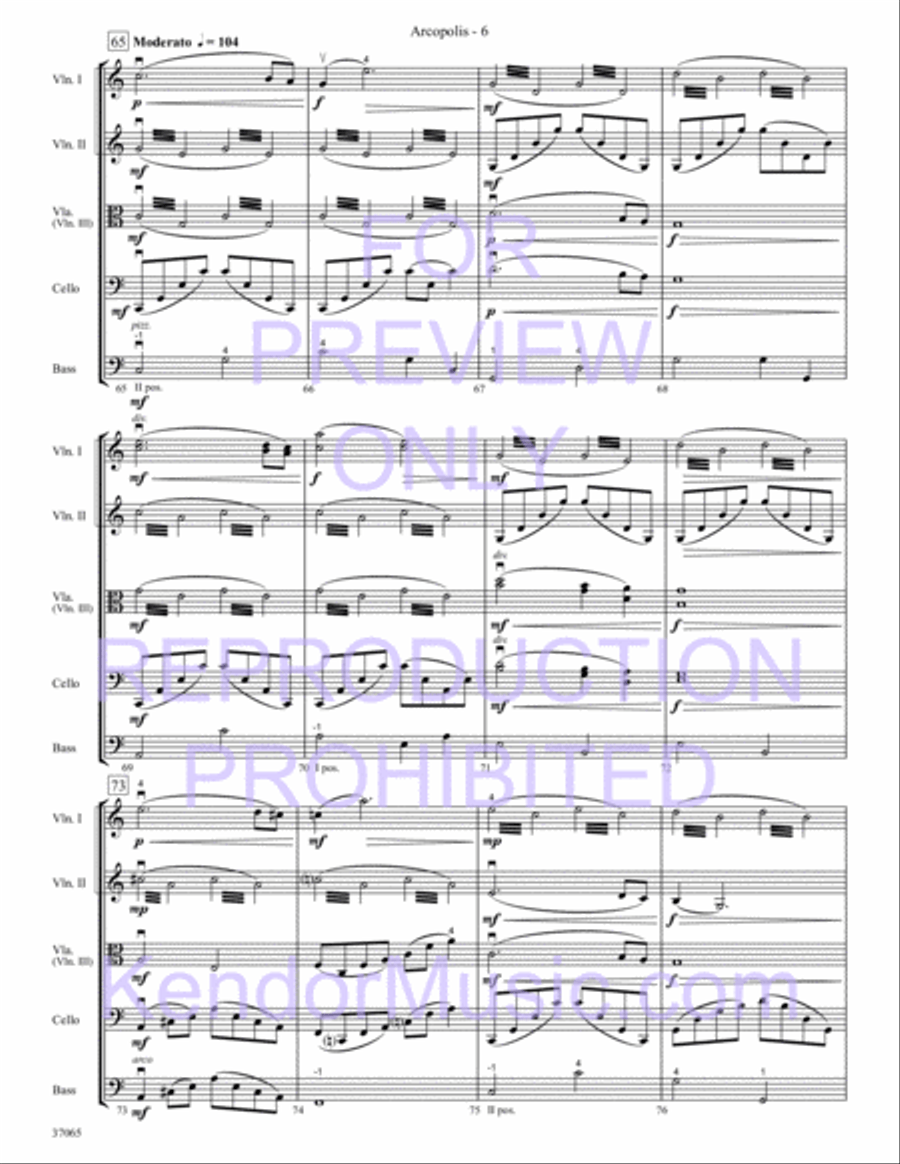 Arcopolis (City Of Bows) String Orchestra scores gallery preview page 8