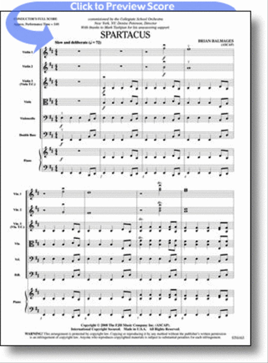 Spartacus String Orchestra scores gallery preview page 1