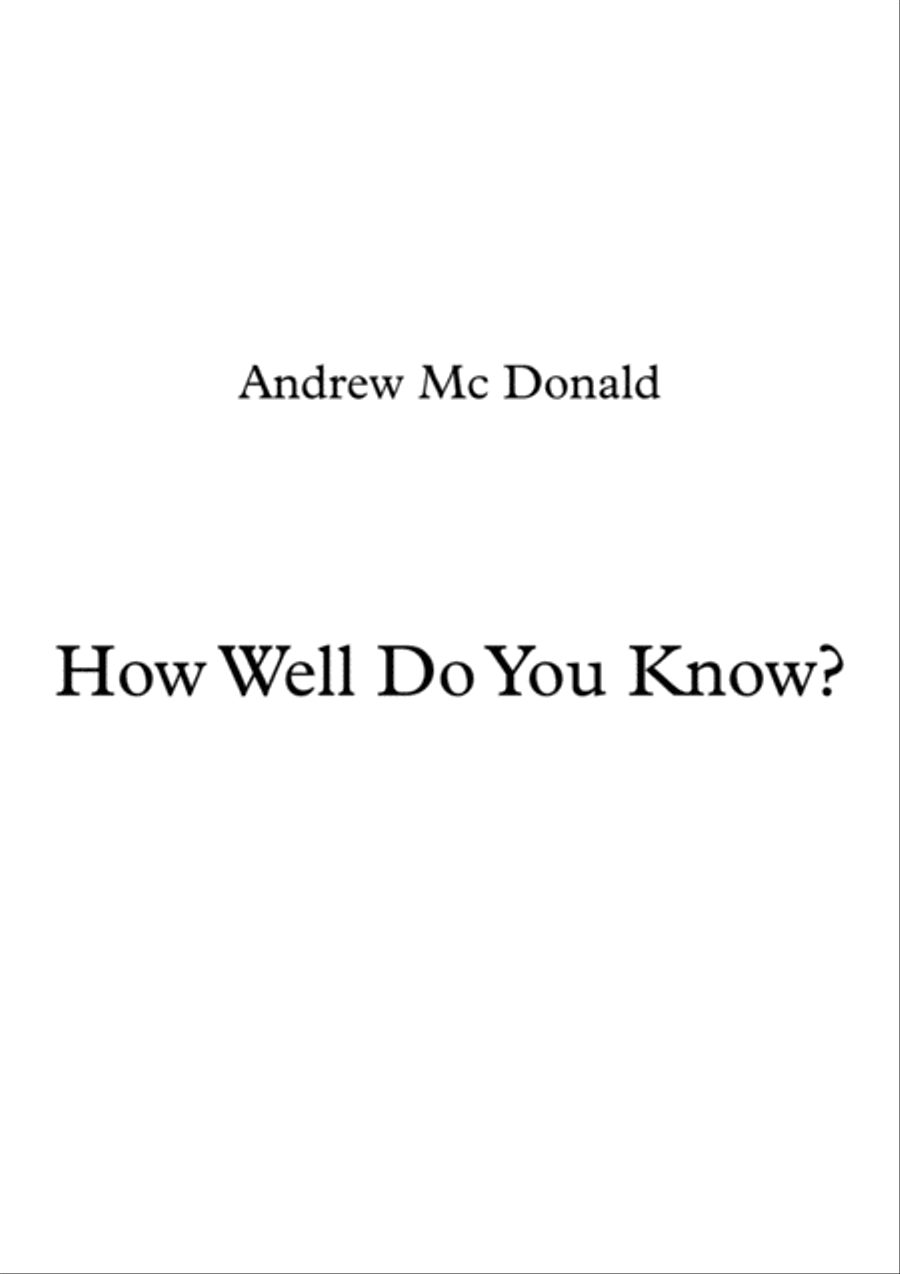 How Well Do You Know? Voice scores gallery preview page 1