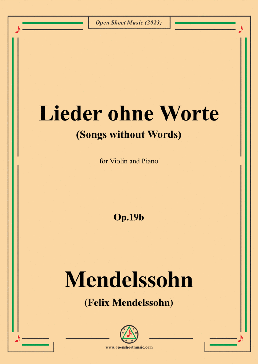 Mendelssohn-Lieder ohne Worte(Songs without Words),Op.19b No.6 image number null