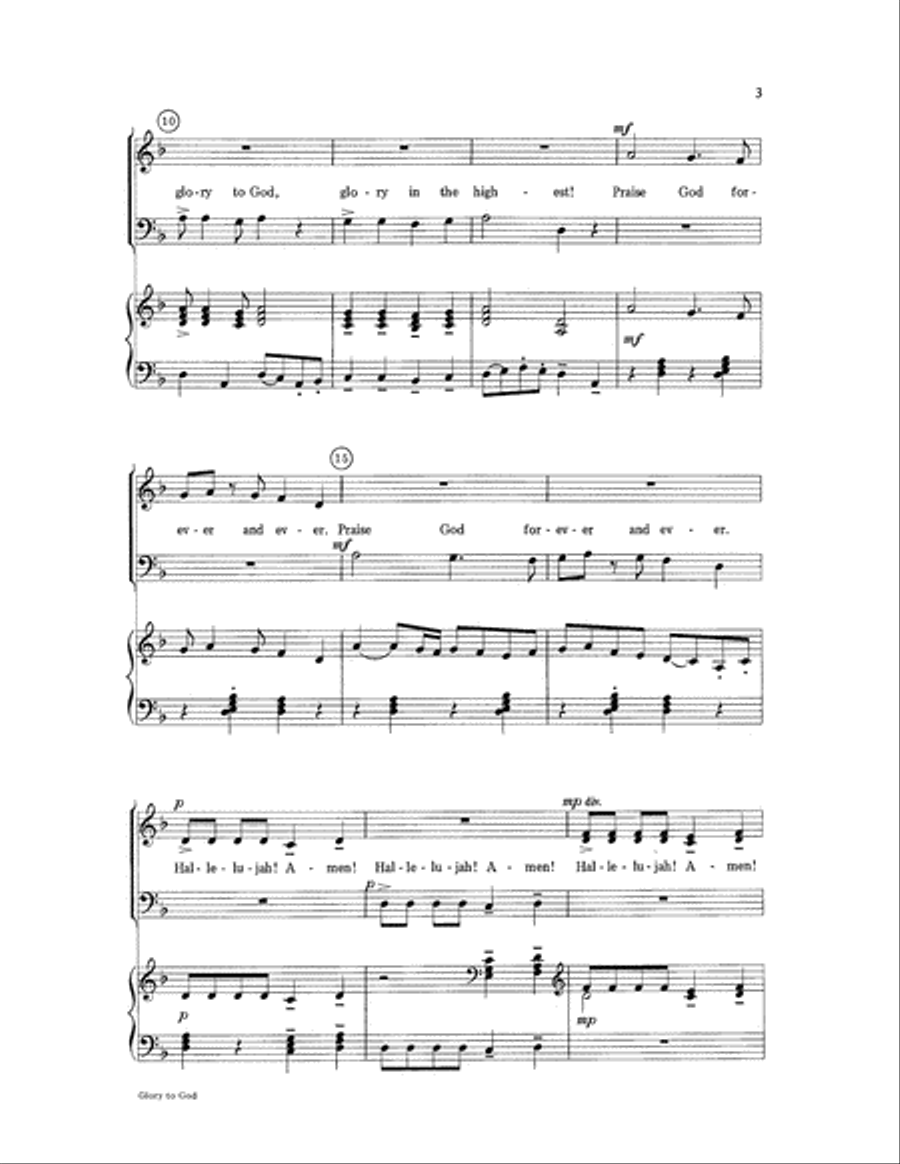 Glory to God Glory to God Choir scores gallery preview page 3