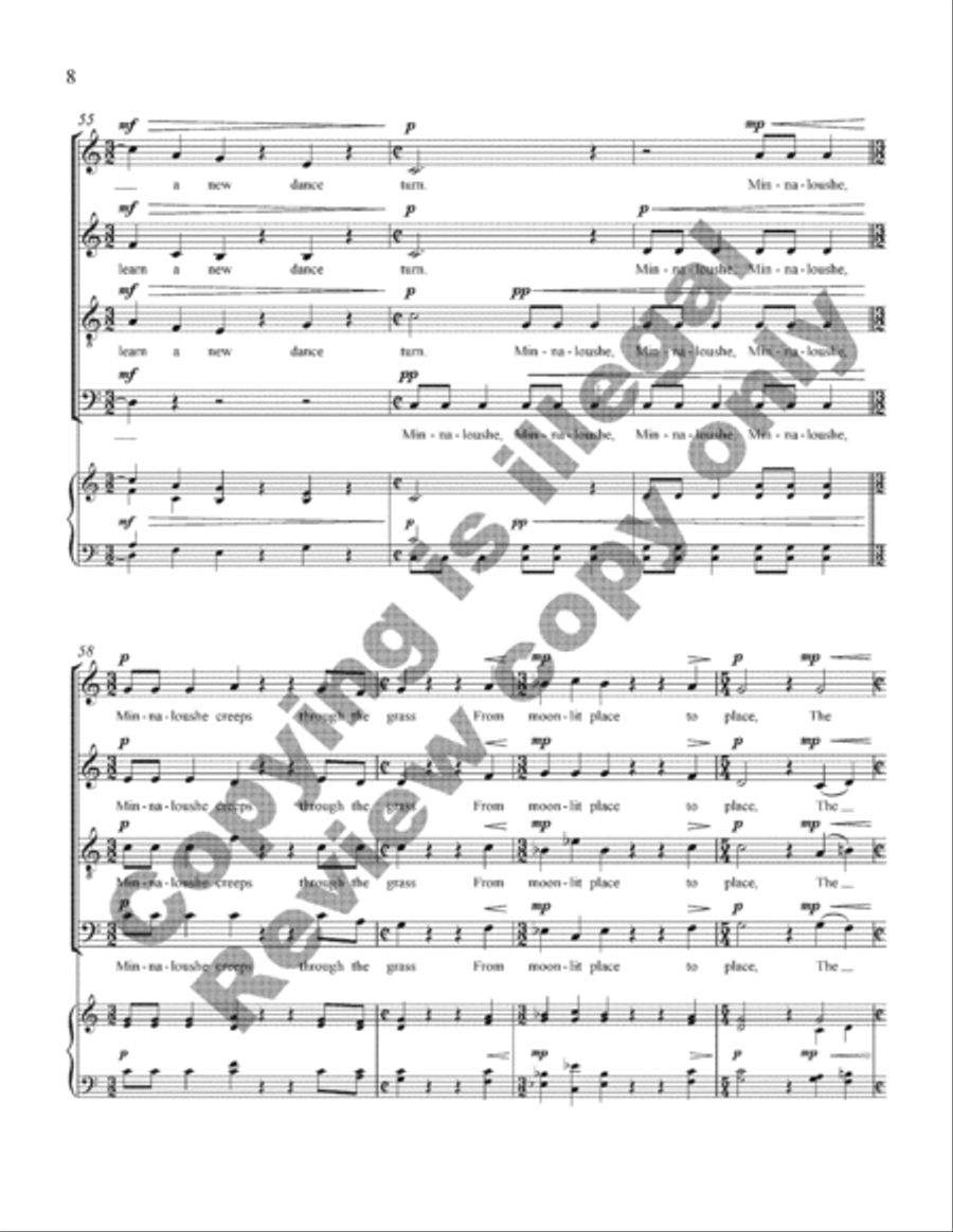The Cat and the Moon 4-Part scores gallery preview page 8
