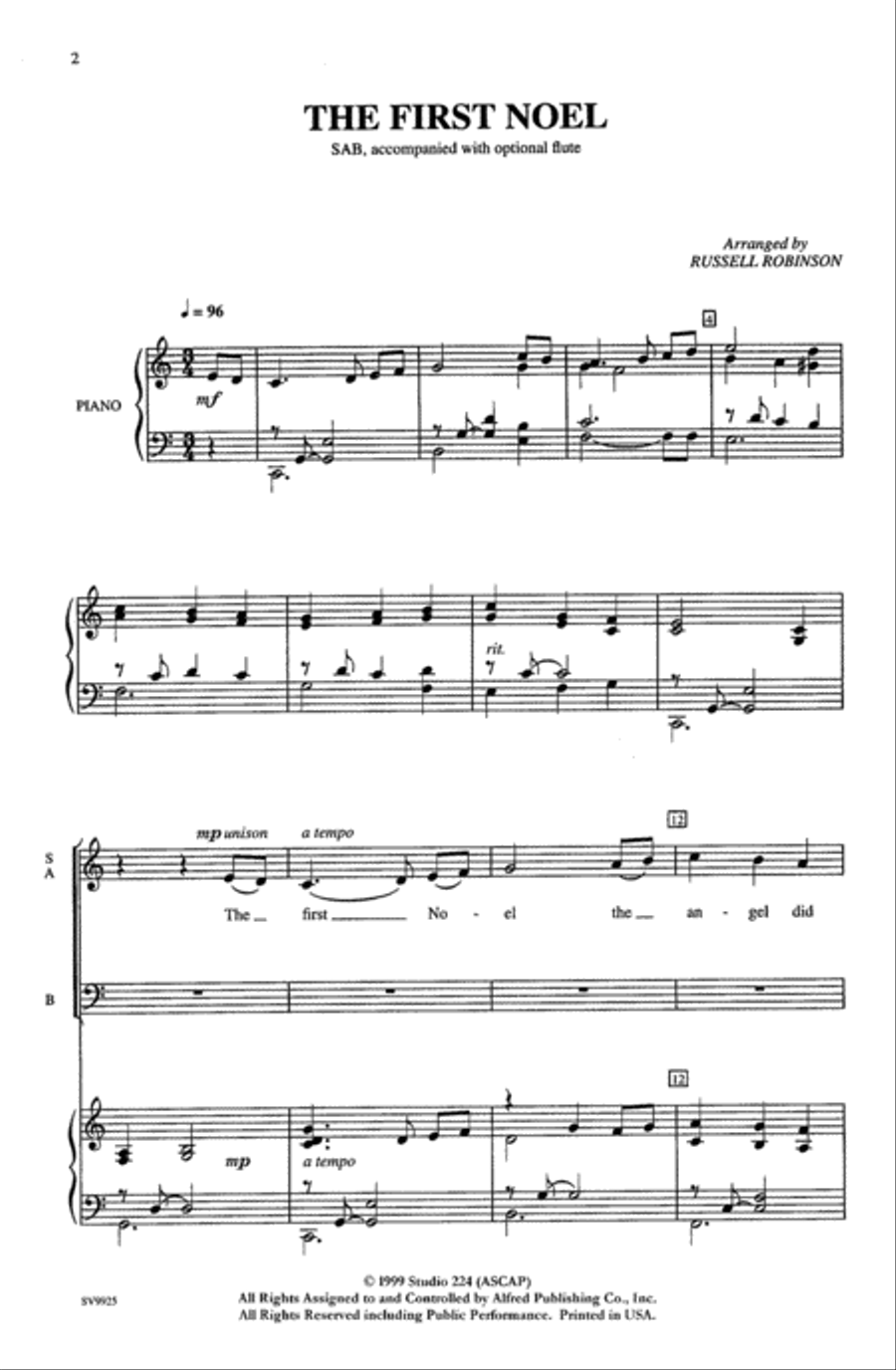 The First Noel Choir scores gallery preview page 1