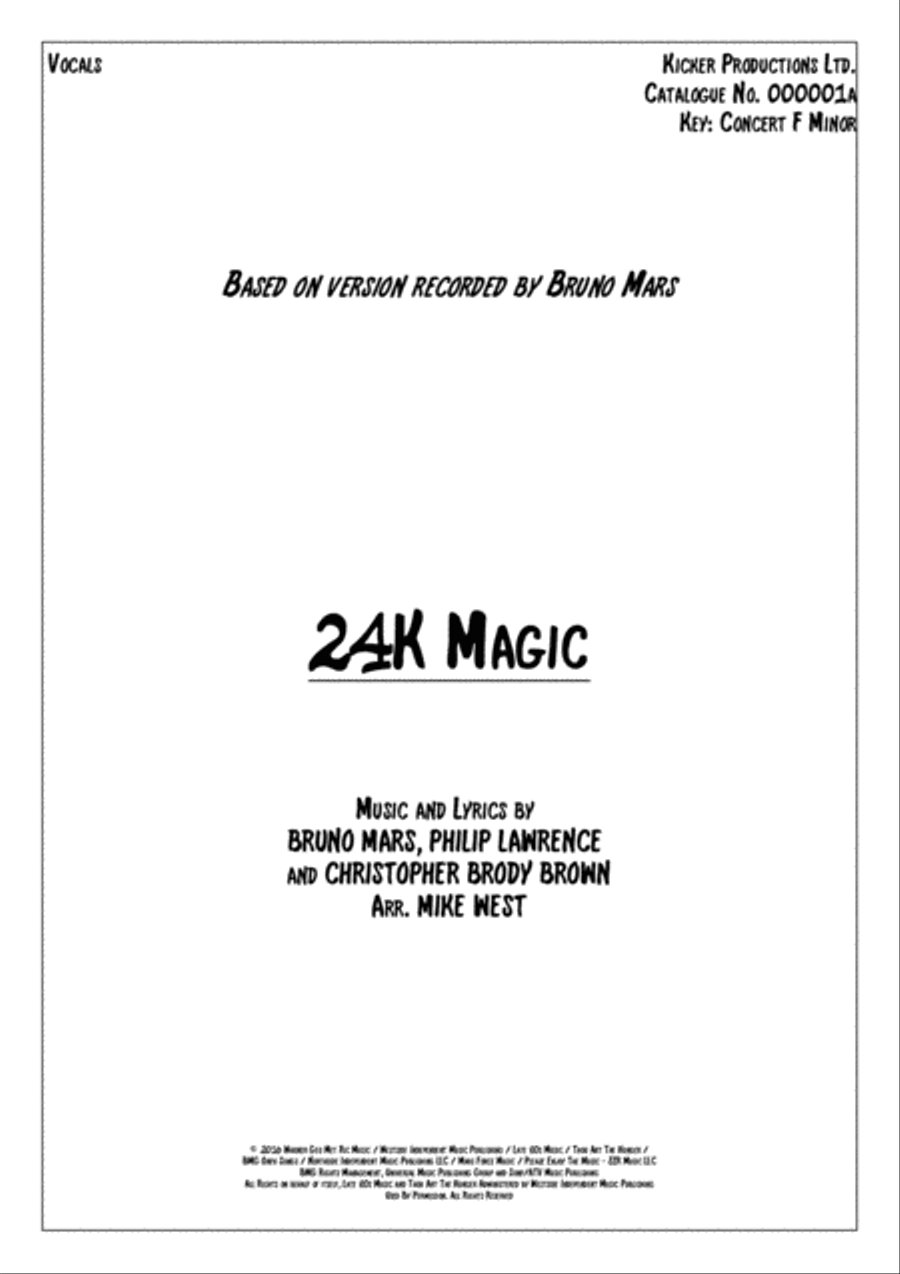 24k Magic Voice Solo scores gallery preview page 1