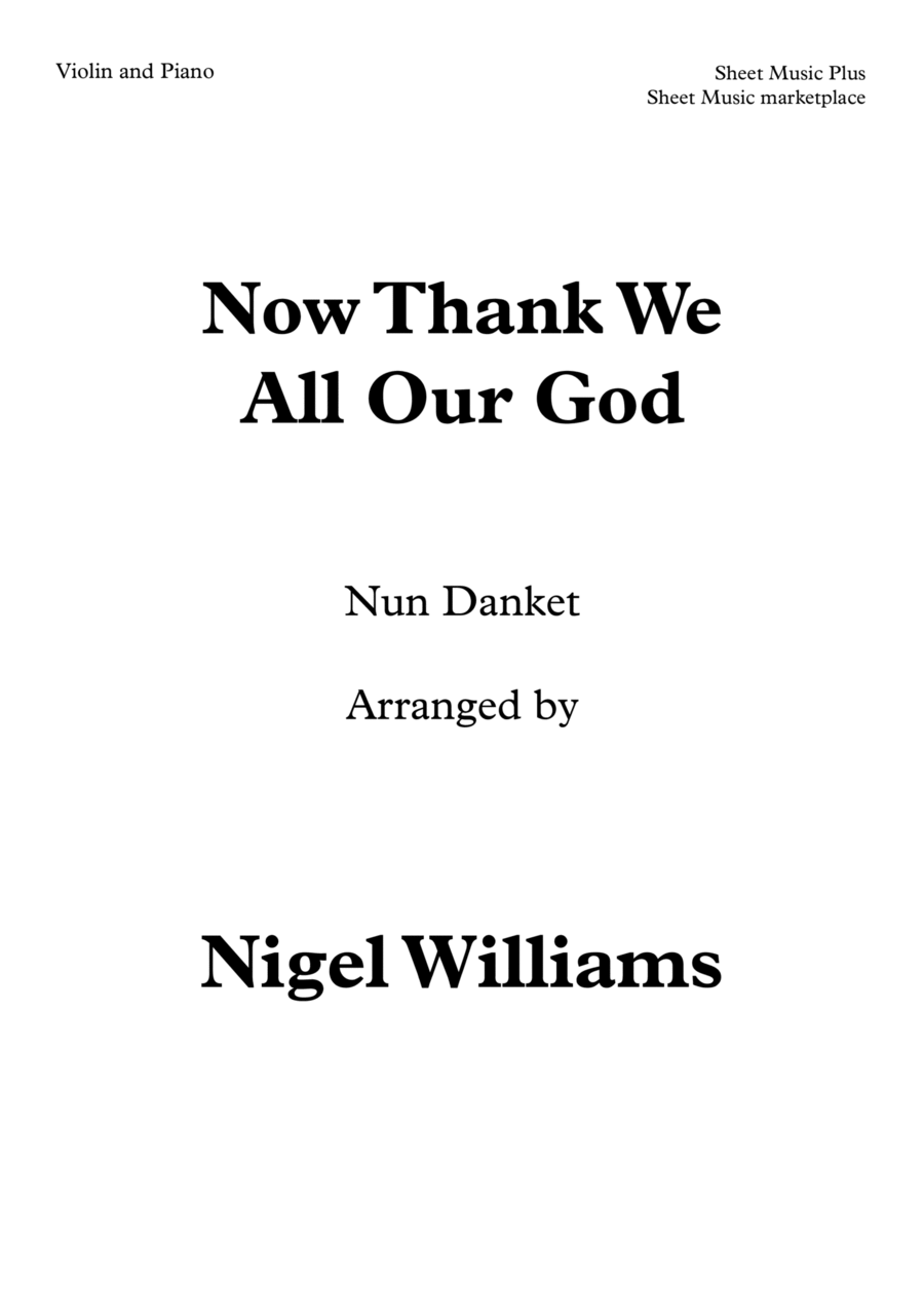 Now Thank We All Our God, for Violin and Piano Violin Solo scores gallery preview page 1