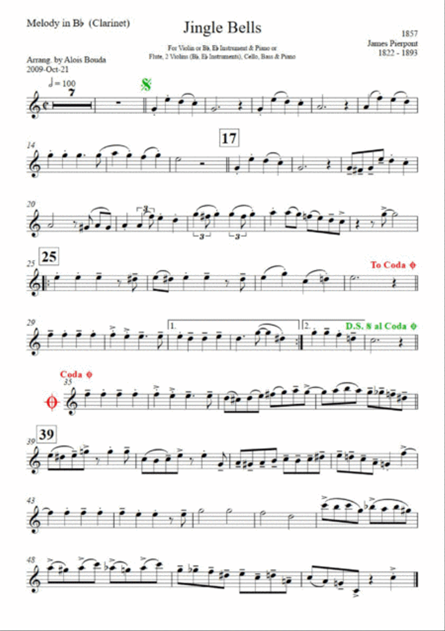 Jingle Bells (easily swinging ensemble) Small Ensemble scores gallery preview page 3