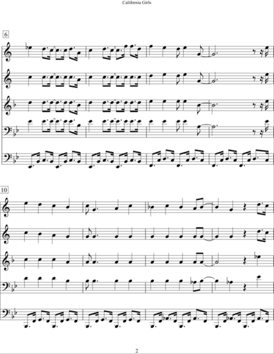 California Girls California Girls Brass Ensemble scores gallery preview page 2