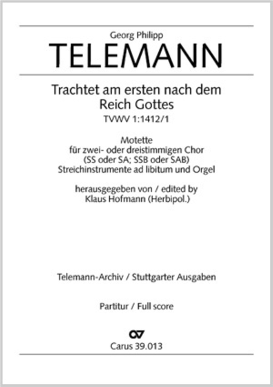 Seek in the first place after God's kingdom (Trachtet am ersten nach dem Reich Gottes) SA scores gallery preview page 1