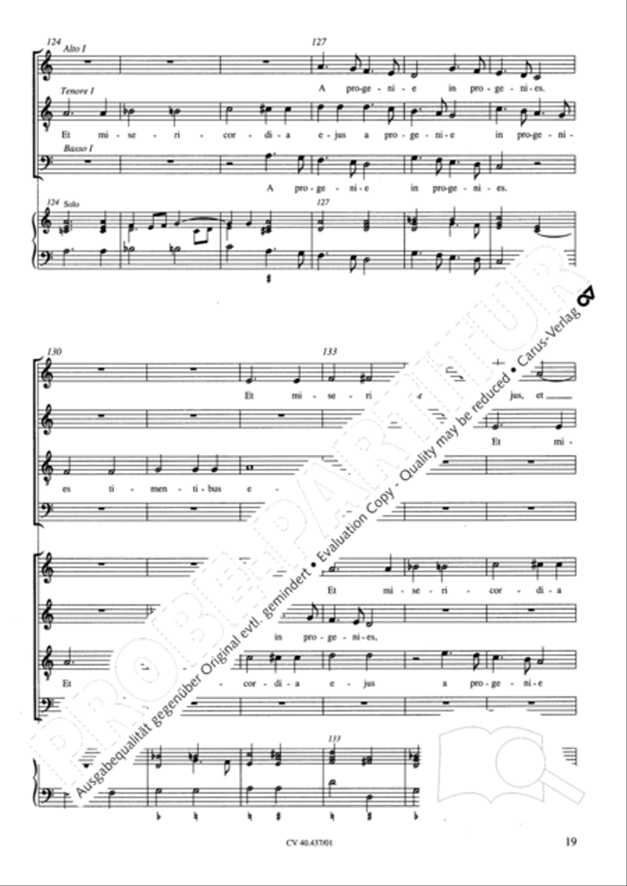 Magnificat a 8 voci con 6 vel 10 istromenti 4-Part scores gallery preview page 15