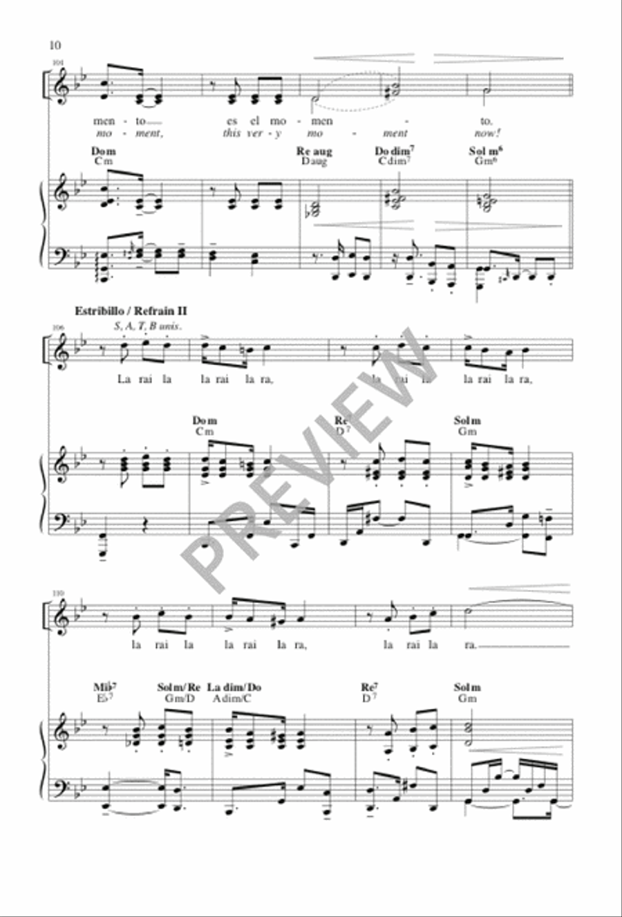 Este momento en punto / This Is the Moment Choir scores gallery preview page 10