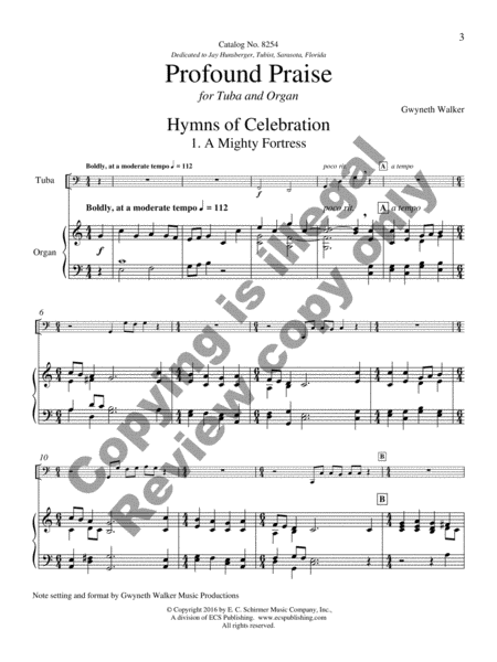 Profound Praise: Six Hymns for Tuba and Organ image number null