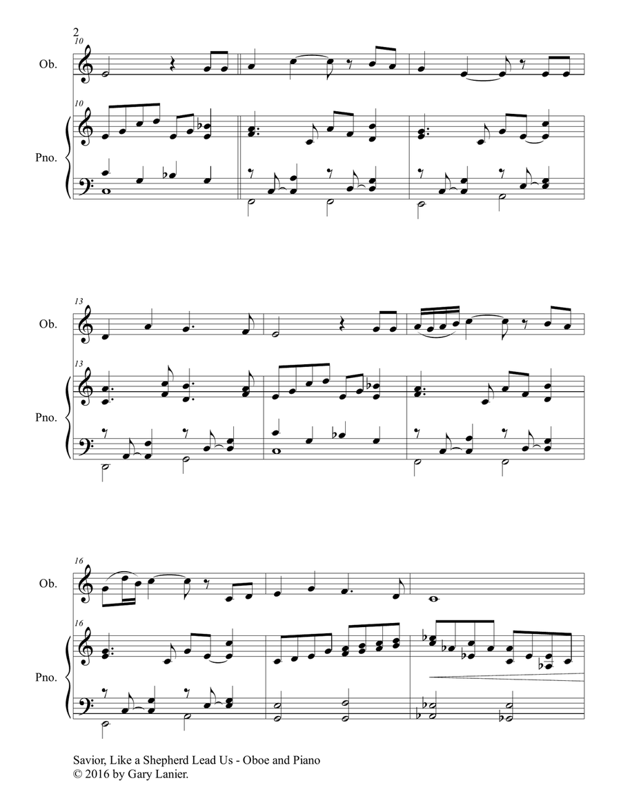 SAVIOR, LIKE A SHEPHERD LEAD US (Duet – Oboe & Piano with Parts) Piano scores gallery preview page 3