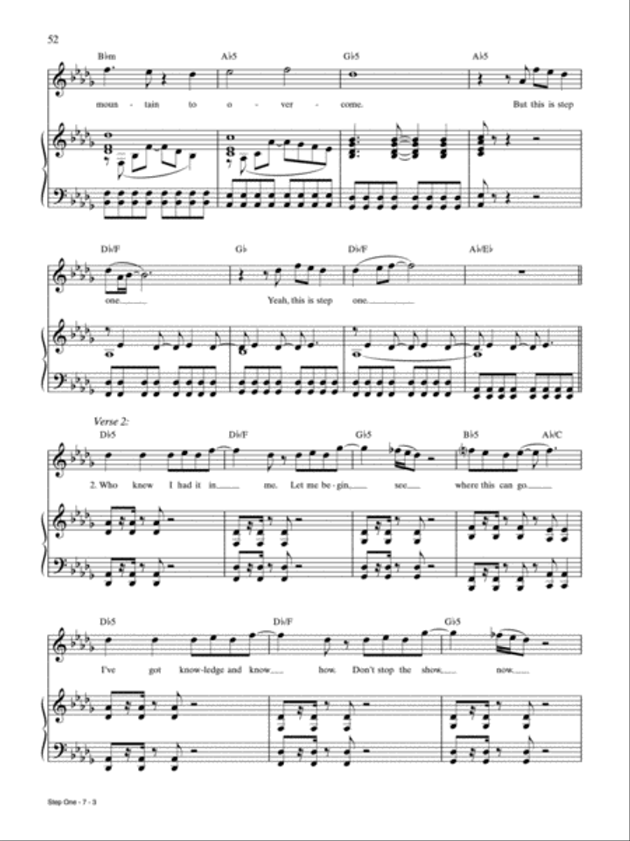 Step One (from Kinky Boots) Piano, Vocal, Guitar scores gallery preview page 3