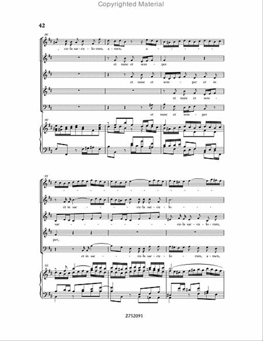Cantata No. 191: Gloria in Excelsis Deo, BWV 191 4-Part scores gallery preview page 42