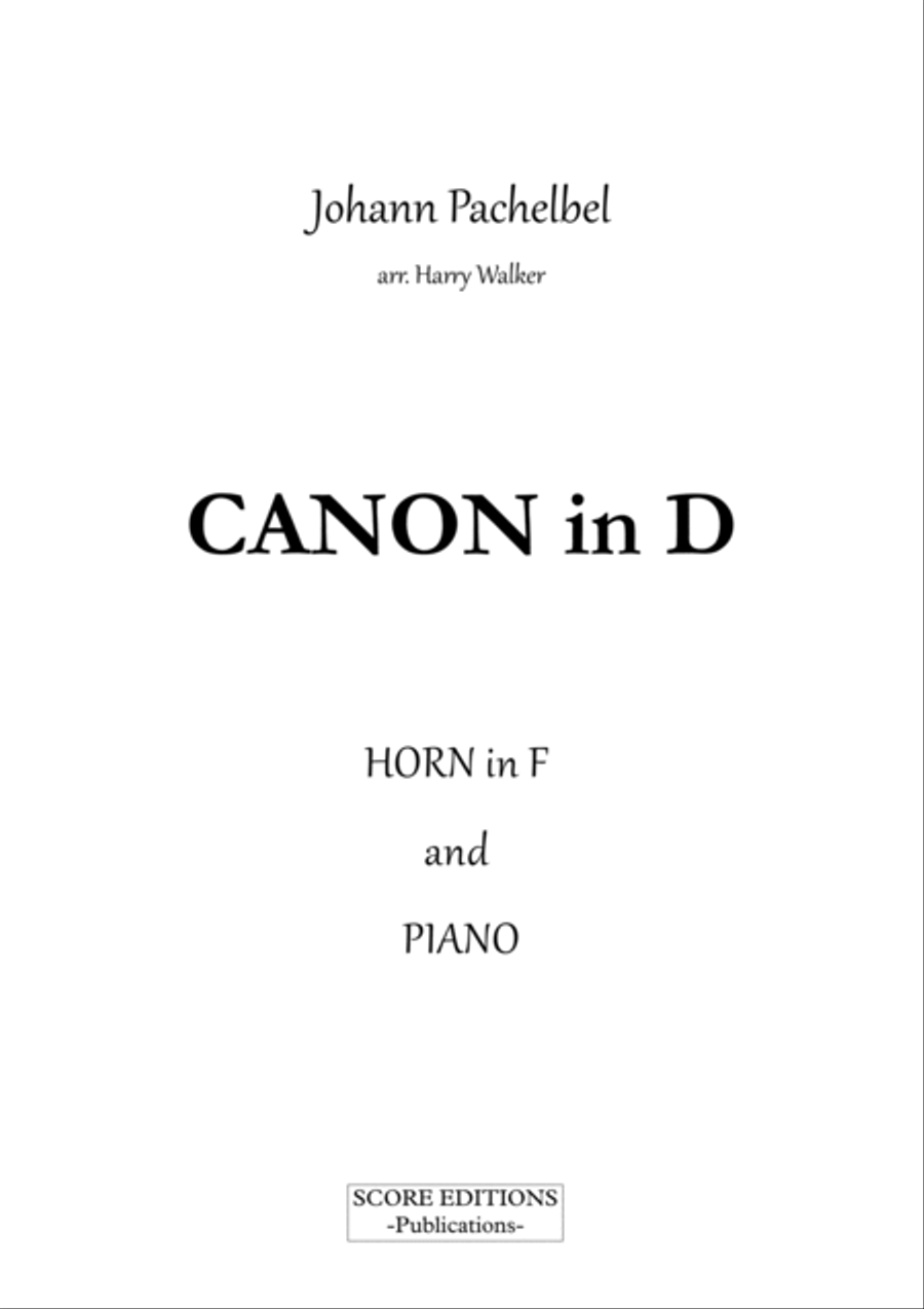 Pachelbel: Canon in D (for Horn in F and Piano) image number null