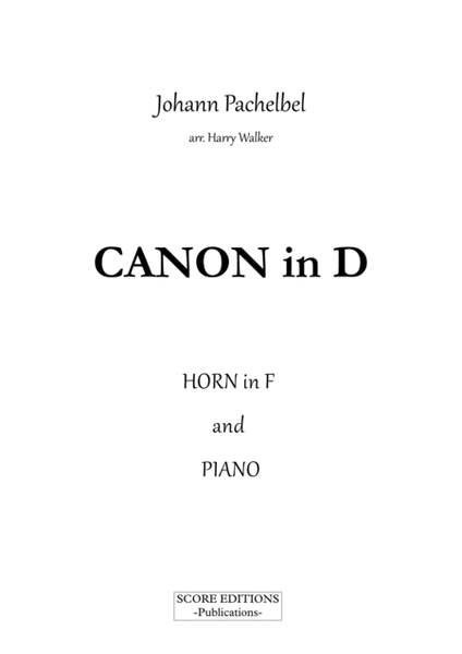 Pachelbel: Canon in D (for Horn in F and Piano) image number null