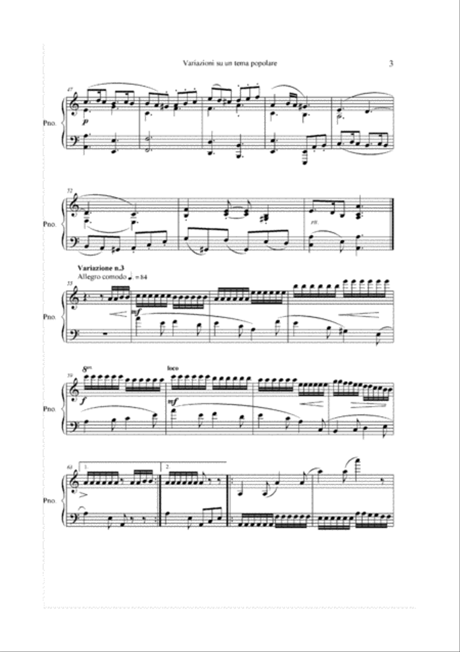 Divertimento-variations su un tema popolare siciliano Piano Solo scores gallery preview page 4
