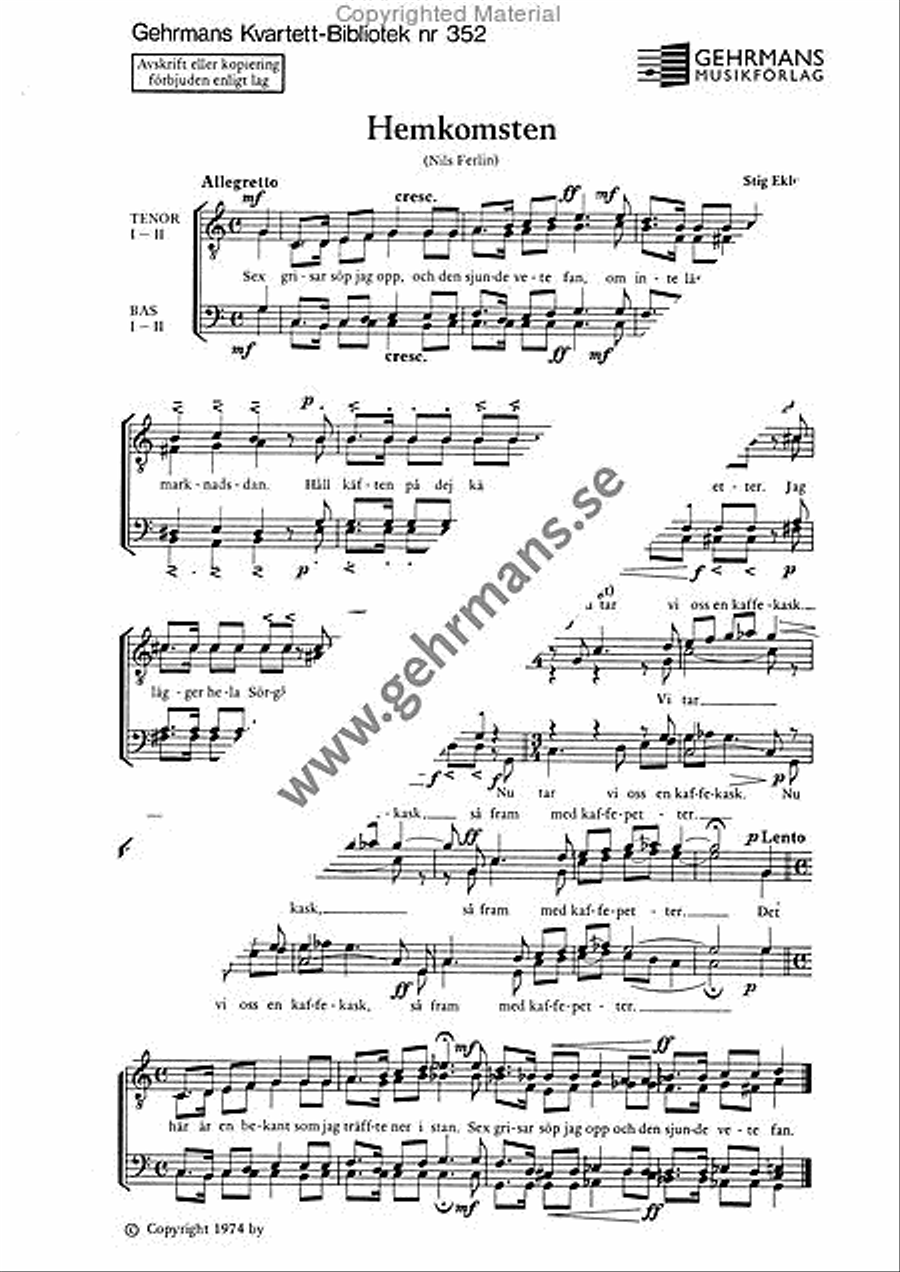 Hemkomsten TTBB - Sheet Music page 2