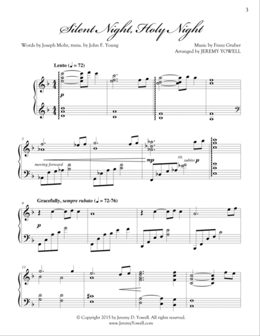 Silent Night, Holy Night Piano Solo scores gallery preview page 3