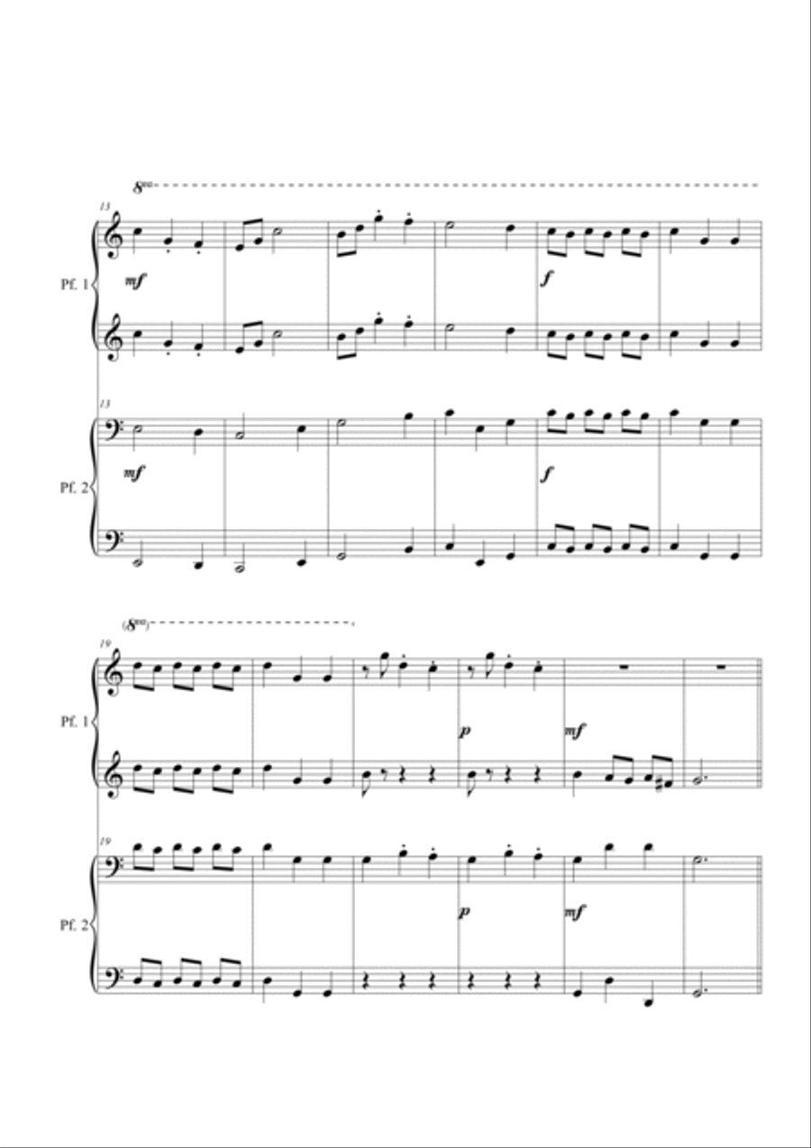 Minuetto in C. Piano 4 hands Piano Method scores gallery preview page 2