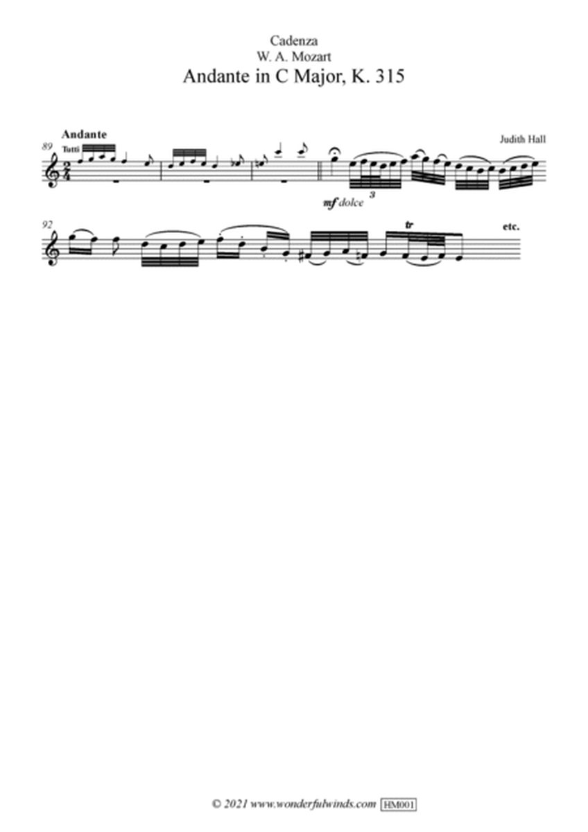 Mozart - Flute Cadenzas