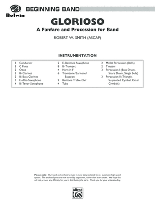 Glorioso (A Fanfare and Procession for Band): Score
