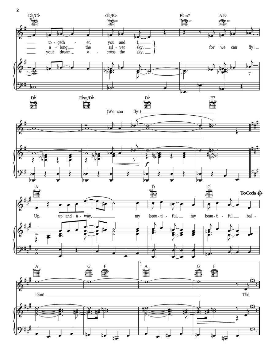 Up, Up And Away Up, Up And Away Piano, Vocal, Guitar scores gallery preview page 2