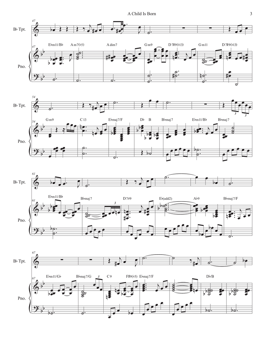A Child Is Born A Child Is Born Trumpet Solo scores gallery preview page 3