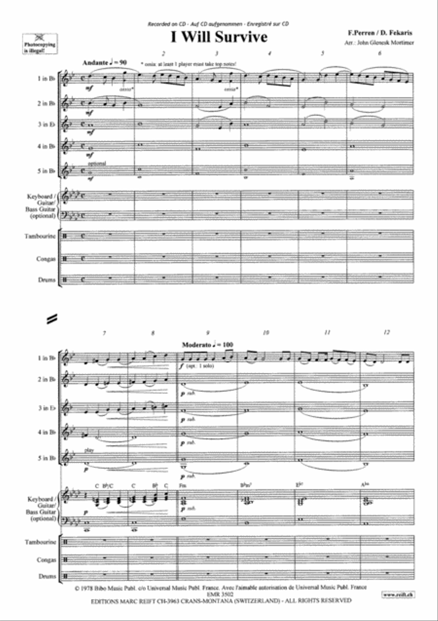 I Will Survive I Will Survive Concert Band scores gallery preview page 3