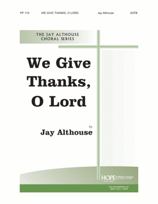 Book cover for We Give Thanks, O Lord-Digital Download