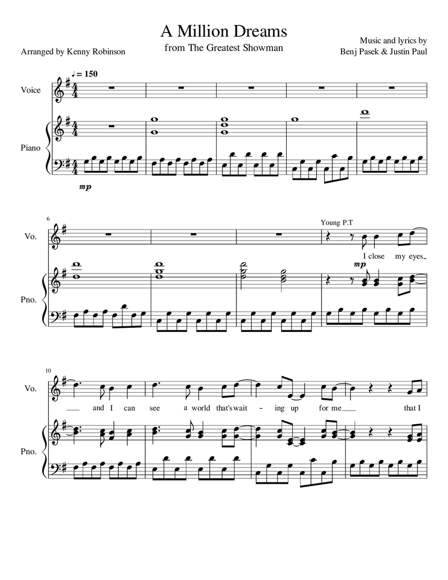A Million Dreams A Million Dreams Vocal Duet scores gallery preview page 1
